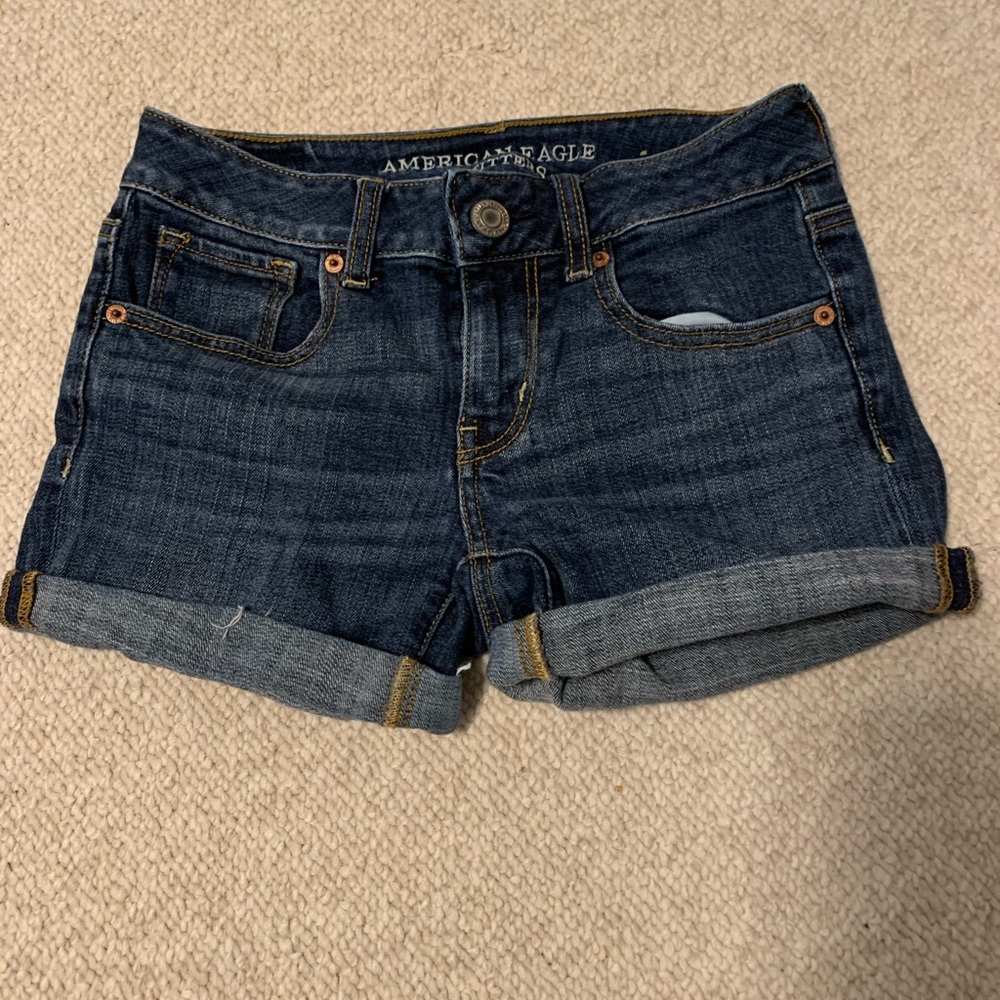 American Eagle dark wash jean shorts